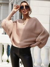 Load image into Gallery viewer, Horizontal Ribbing Dolman Sleeve Sweater