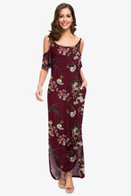 Load image into Gallery viewer, Slit Scoop Neck Cold-Shoulder Maxi Dress