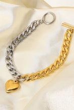 Load image into Gallery viewer, Chain Heart Charm Bracelet
