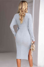 Load image into Gallery viewer, Surplice Neck Tied Ribbed Dress