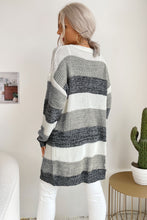 Load image into Gallery viewer, Striped Long Sleeve Duster Cardigan