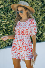 Load image into Gallery viewer, Smocked Printed Short Sleeve Romper