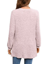 Load image into Gallery viewer, Slit Notched Pocketed Long Sleeve T-Shirt