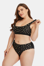 Load image into Gallery viewer, Plus Size Daisy Print Color-Changing Scoop Neck Bikini Set