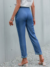 Load image into Gallery viewer, High Waist Straight Leg Cuffed Pants