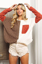 Load image into Gallery viewer, BiBi Color Block Brushed Checker Top