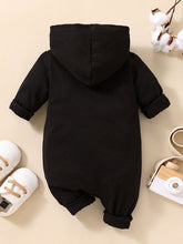 Load image into Gallery viewer, Baby LITTLE BOSS Graphic Hooded Jumpsuit