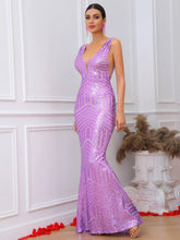 Load image into Gallery viewer, Sequin Spliced Mesh Sleeveless Dress