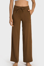 Load image into Gallery viewer, Drawstring Waist Wide Leg Sports Pants with Pockets