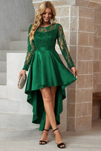 Load image into Gallery viewer, Spliced Lace High-Low Long Sleeve Dress
