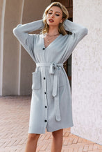 Load image into Gallery viewer, V-Neck Longline Cardigan with Pockets