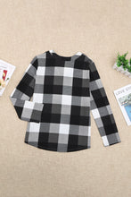 Load image into Gallery viewer, Plaid V-Neck Long Sleeve Top