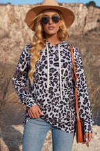 Load image into Gallery viewer, Leopard Print Kangaroo Pocket Hoodie