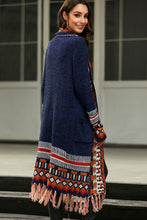 Load image into Gallery viewer, Bohemian Tassel Hem Open Front Duster Cardigan