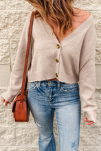 Load image into Gallery viewer, Button Down V-Neck Cropped Cardigan