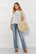 Load image into Gallery viewer, Justin Taylor Beach Date Straw Rattan Handbag in Ivory