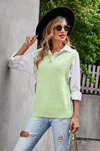 Load image into Gallery viewer, Quarter-Zip Collared Sweater Vest