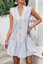 Load image into Gallery viewer, Notched Neck Ruffle Hem Sleeveless Dress