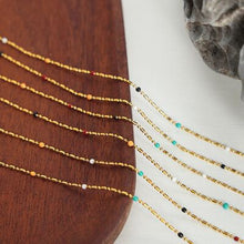 Load image into Gallery viewer, 18K Gold-Plated Oil Drip Bead Necklace