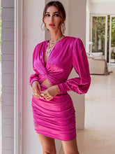 Load image into Gallery viewer, Twist Front Cutout Ruched Mini Dress