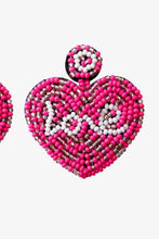 Load image into Gallery viewer, LOVE Beaded Heart Earrings