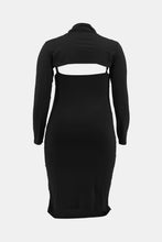 Load image into Gallery viewer, Plus Size Ruched Bodycon Dress and Bolero Set