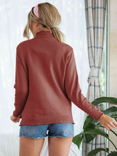 Load image into Gallery viewer, Graphic Mock Neck Slit Sweater