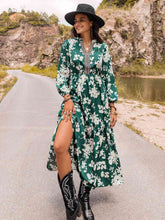 Load image into Gallery viewer, Printed Notched Neck Maxi Dress