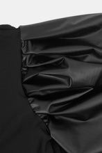 Load image into Gallery viewer, Plus Size Puff Sleeve Spliced Top and Drawstring Waist Joggers Set