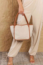 Load image into Gallery viewer, Fame Beach Chic Faux Leather Trim Tote Bag in Ochre