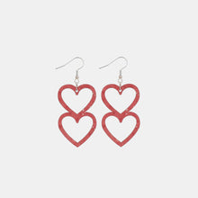 Load image into Gallery viewer, Cutout Heart Shape Wood Earrings