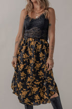 Load image into Gallery viewer, Floral Buttoned Ruffle Hem Skirt