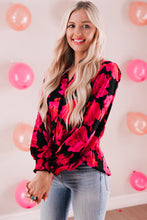 Load image into Gallery viewer, Floral Button Front Lantern Sleeve Shirt