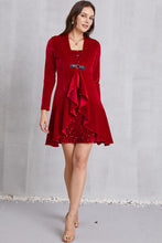 Load image into Gallery viewer, Sequin Ruffle Hem Long Sleeve Mini Dress