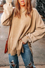 Load image into Gallery viewer, Dropped Shoulder Round Neck Long Sleeve Blouse