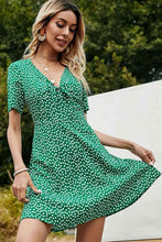 Load image into Gallery viewer, Printed Front Tie Regular Sleeve V-Neck Dress