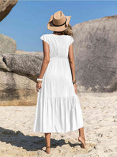 Load image into Gallery viewer, Embroidered Square Neck Ruffle Hem Dress