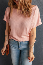 Load image into Gallery viewer, Boat Neck Waffle-Knit Top