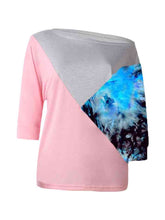 Load image into Gallery viewer, Color Block Three-Quarter Sleeve Blouse