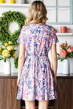 Load image into Gallery viewer, Printed Round Neck Short Sleeve Mini Dress