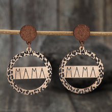 Load image into Gallery viewer, Alloy Wooden Dangle Earrings