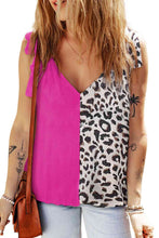 Load image into Gallery viewer, Leopard Contrast V-Neck Tank