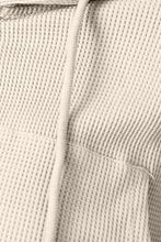 Load image into Gallery viewer, Waffle-Knit Drawstring Zip Up Hoodie