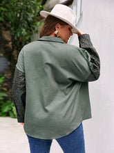 Load image into Gallery viewer, Plus Size Leopard Button Front Dropped Shoulder Shirt Jacket