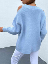 Load image into Gallery viewer, Round Neck Cold Shoulder Sweater