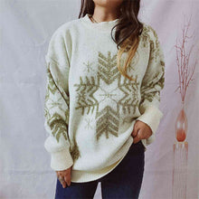 Load image into Gallery viewer, Snowflake Pattern Long Sleeve Sweater