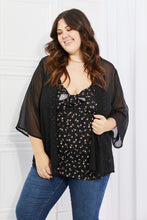 Load image into Gallery viewer, Melody Just Breathe Full Size Chiffon Kimono in Black
