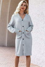 Load image into Gallery viewer, V-Neck Longline Cardigan with Pockets