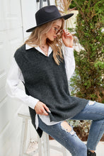Load image into Gallery viewer, V-Neck Side Slit Sweater Vest