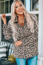 Load image into Gallery viewer, Leopard Drawstring Waist Jacket with Pockets